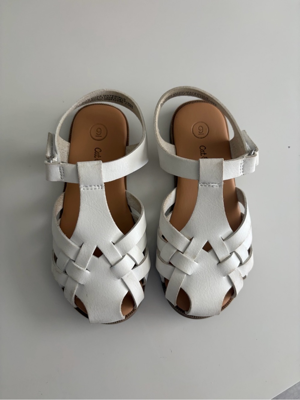 Cat & Jack White Woven Girls Sandals